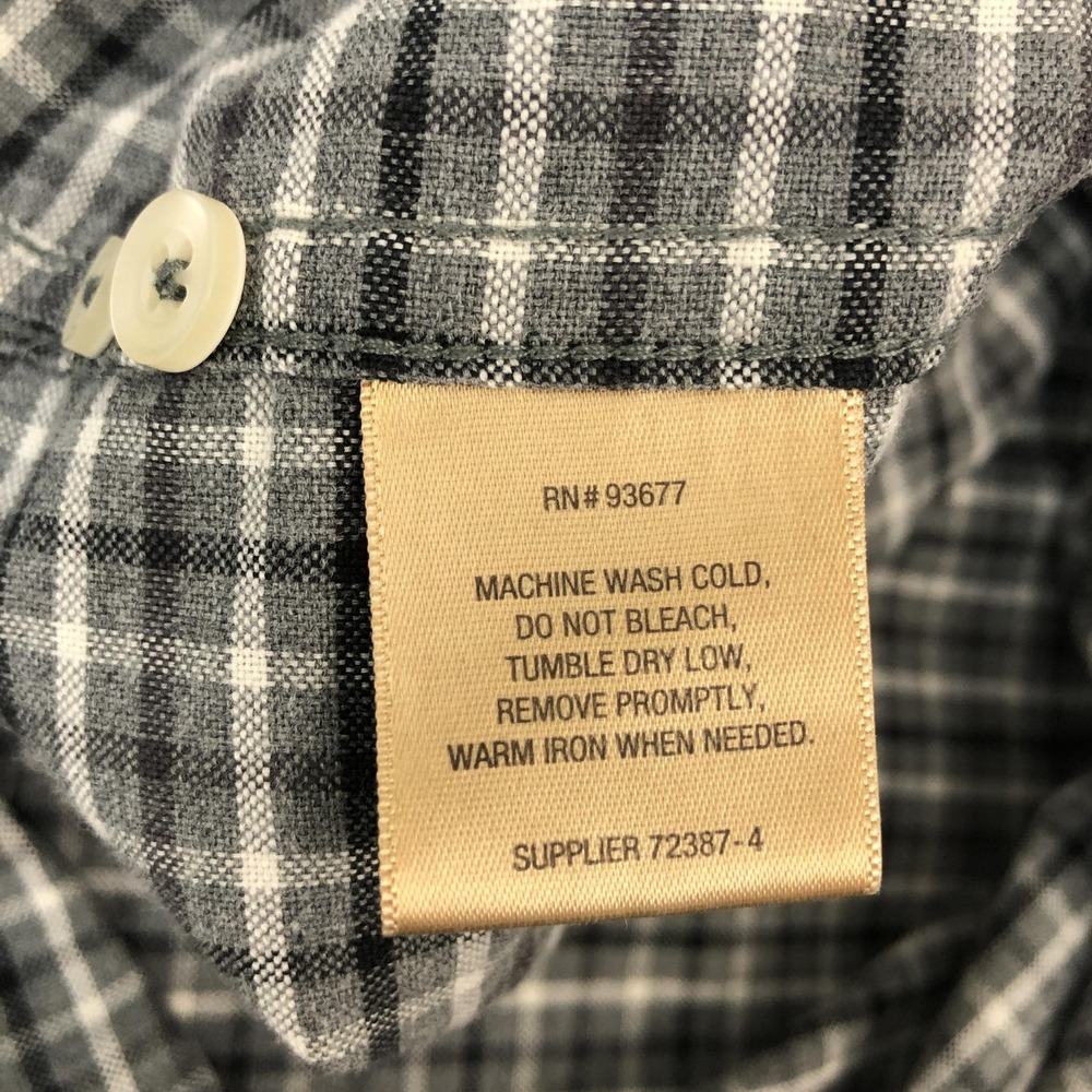 Foundry Supply Co Mens 3XL Gray Black White Plaid Button Down Shirt Easy Care - Picture 9 of 9